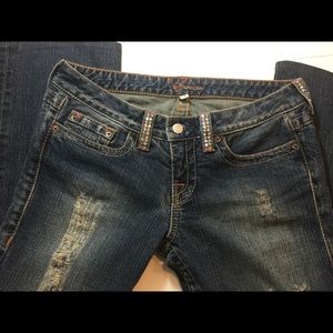 Bling distressed BeBe jeans. Size 29